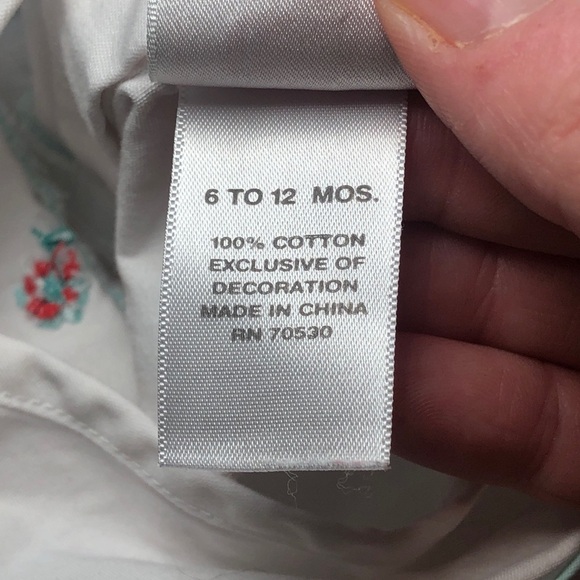 Jamie And Jack Jumpsuit Romper White Teal Floral Baby Girl Size 6-12 Months - Picture 6 of 9